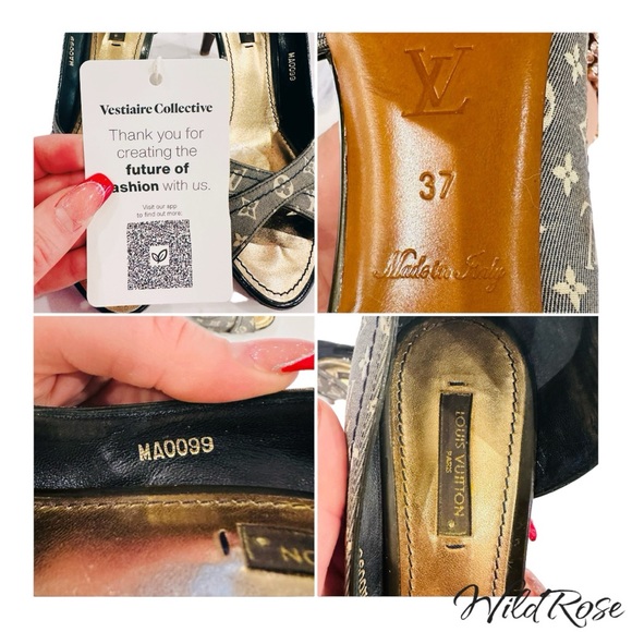 Louis Vuitton Blue Mini Lin Canvas And Patent Leather D'orsay Open Toe Pumps 37 - Picture 17 of 17